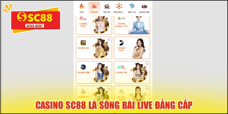 Casino SC88 là sòng bài live đẳng cấp