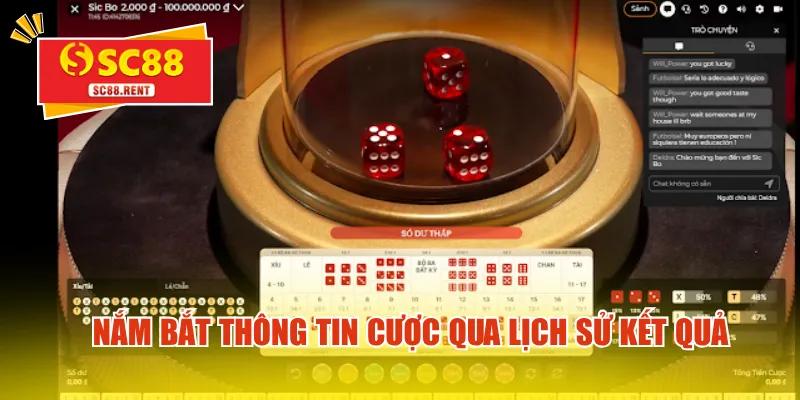 Nắm bắt thông tin cược qua lịch sử kết quả